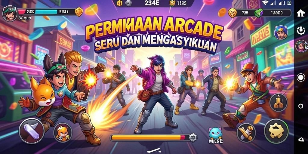 Tampilan gameplay seru dari 234E dengan grafis menawan.