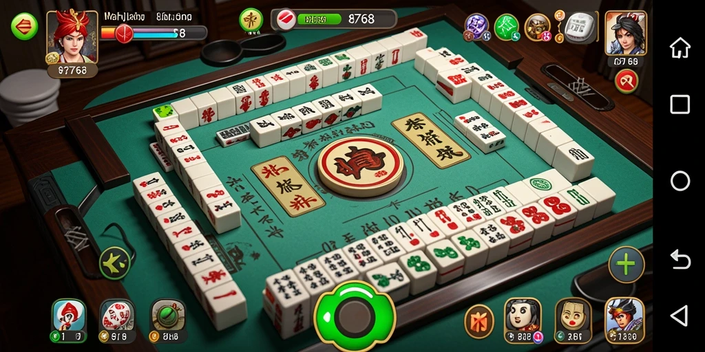 Tampilan gameplay seru dari permainan Mahjong 8768.